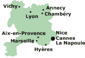 フランス南東部地図
